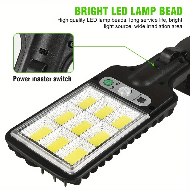 Black-White Waterproof 3 Modes Dimmable IP65 Protection Remote Control Flat Cool-Daylight  LED Solar Lamps