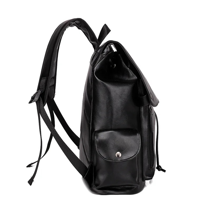 Men Softback Zipper Large Leather Polyester Backpacks/Air Cushion Belt/Soft Handle/Backpack Straps/ Silt Pockets/Laptop Compartment/Colors-Black/Brown