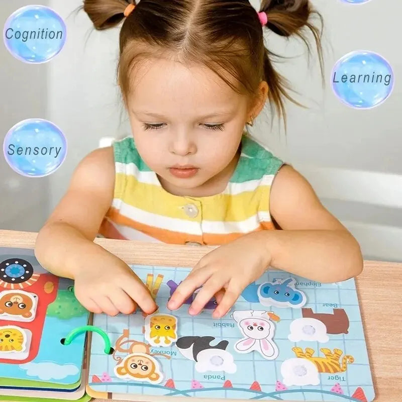 No-EN-Name-Null Kids English Quiet Busy Book Multicolor Paste-Sticker Matching Games Early Educational Toys/Colors-Multicolor/Blue/Green/Ages: 3-12 Years Old-Older