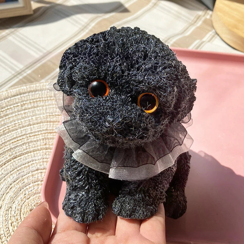 MARBIT Teens-Adults 3D TPR Synthetic Plastic Super Cute Realistic Black Puppy Animal Flexible Pinching Squeezing Stress-Anxiety Reliever Executive Toys/Ages: 13-18 Years Old-Adults