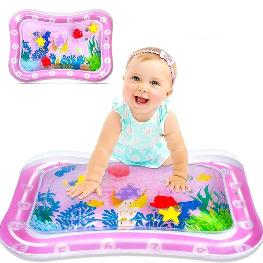 Babies-Preschoolers Portable Rectangle-Round Soft Plastic Leak-Proof Multicolor Funny Ocean Creatures Design Inflatable Air-Warm-Cold Waterfilled Magic Tummy Time Mats/Colors-Pink/Blue/Multicolor/Animals/Ages: Newborn 0-3 Years Old