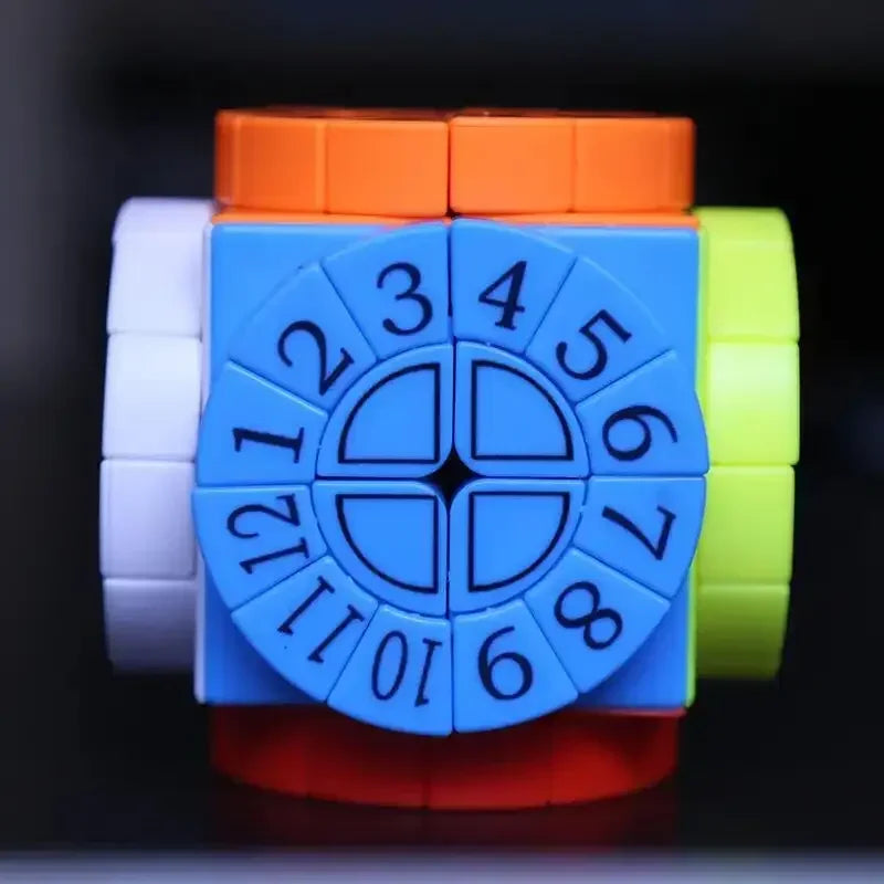 No-EN-Name-Null Kids-Adults Medium-Hard Multicolor Plastic Square Science Theme Time Machine Magic 3D Sequential Rubik Cube Mechanical Puzzle Toys/Ages 6-14 Years Old + Older/Colors-Orange/Blue/Yellow/White/Multicolor