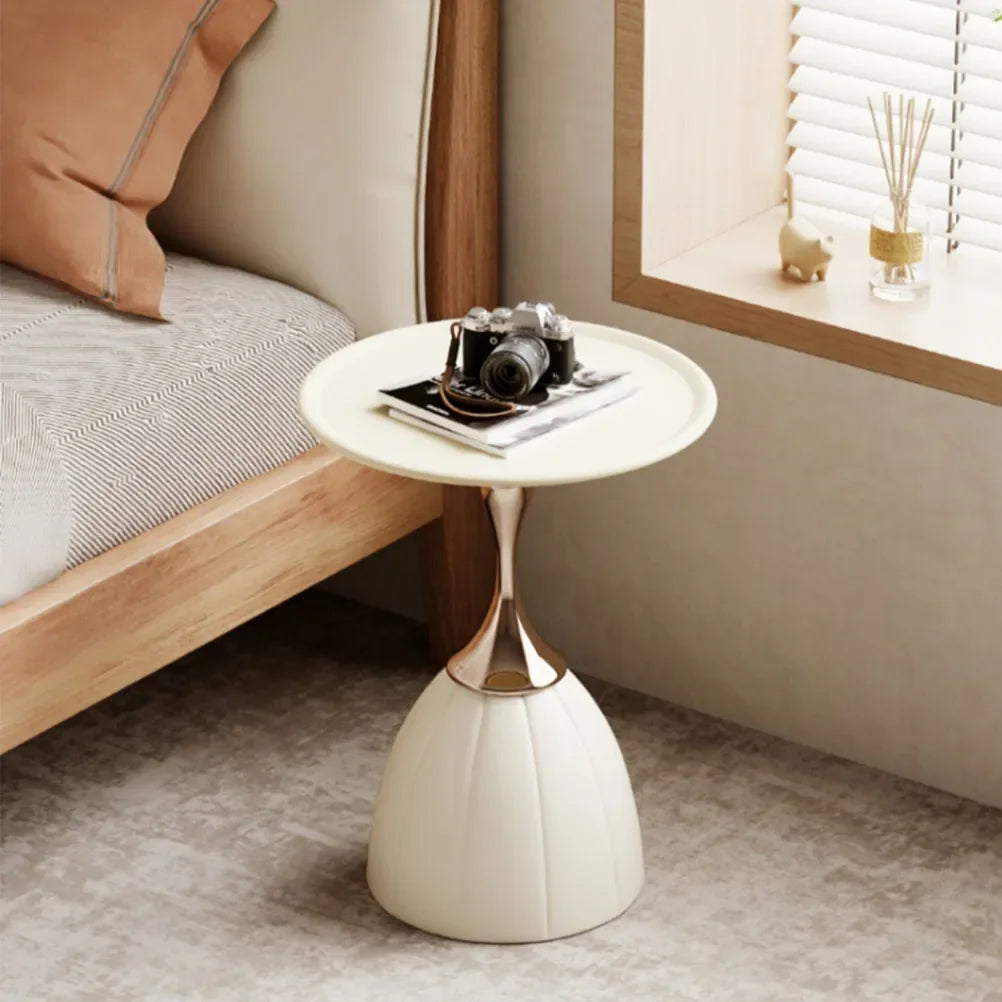 No-EN-Name-Null Nordic Modern Morocco Black-Milk White Round Shaped Iron Metal Lotus Accent Coffee Tables