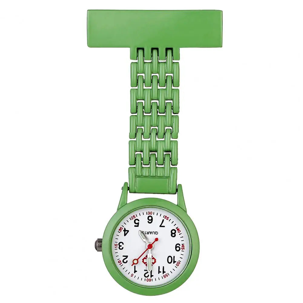 BLUELANS Unisex Adults Stainless Steel Metal Alloy Case Nurses Quartz Analog Display Locked Brooch Rectangle Pin Attachment Round Shaped Glass Face Fob Pocket Watches/Colors-Red/Purple/Black/White/Sky Blue/Dark Blue/Green/Pink