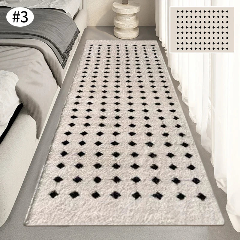 No-EN-Name-Null Modern Indoor Hypoallergenic Rectangle Shaped Persian Beige Striped Geometric Soft Fluffy Faux Cashmere Anti-Slip Bottom Fade-Resistant Non-Toxic Large Rugs/Hand Wash
