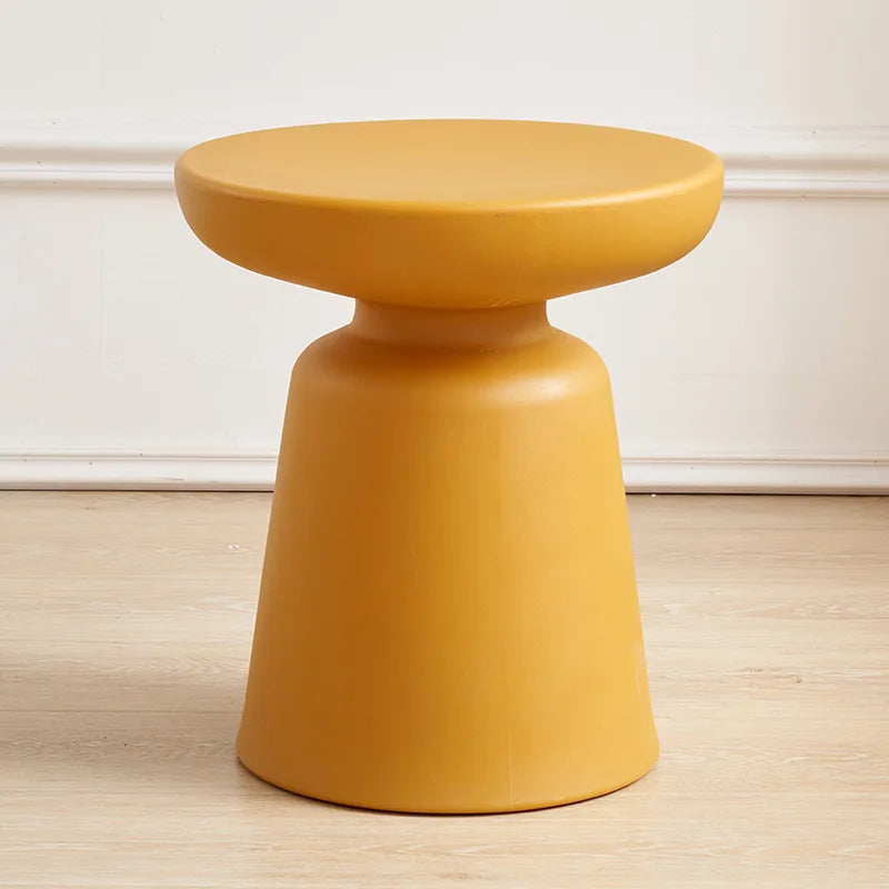 MODX Modern Black Round Shaped Low PP Wood Tea End Tables/Colors-Black/Light Gray/Yellow/Red/Green/Size: 44cm H x 39.5cm W