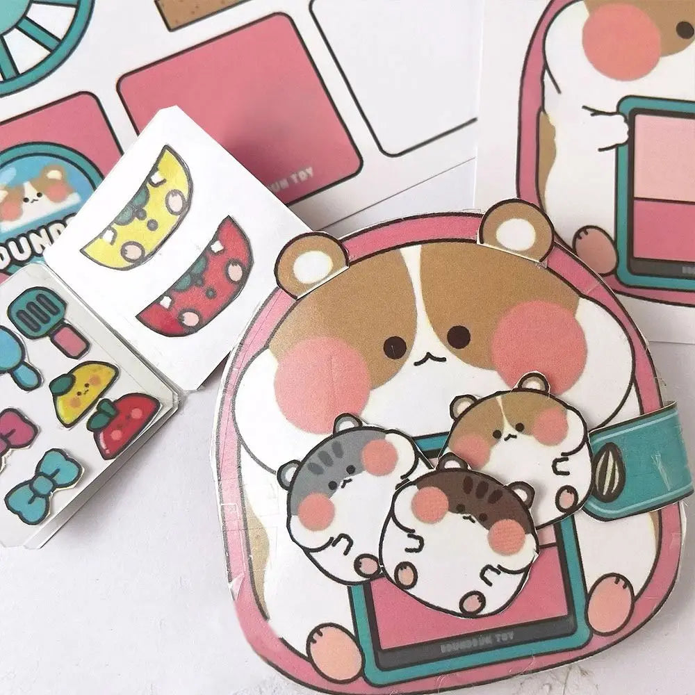 No-EN-Name-Null 6 Styles Handmade Multicolor Cartoon Quiet Waffle Shop-Bakery Shop-Snack Bar-Fried Chicken Shop-Noodle Shop-Bubble Gum Shop Cardboard Paper Books Educational Toys /Colors-Pink/Beige/Multicolor/Ages: 3-12 Years Old