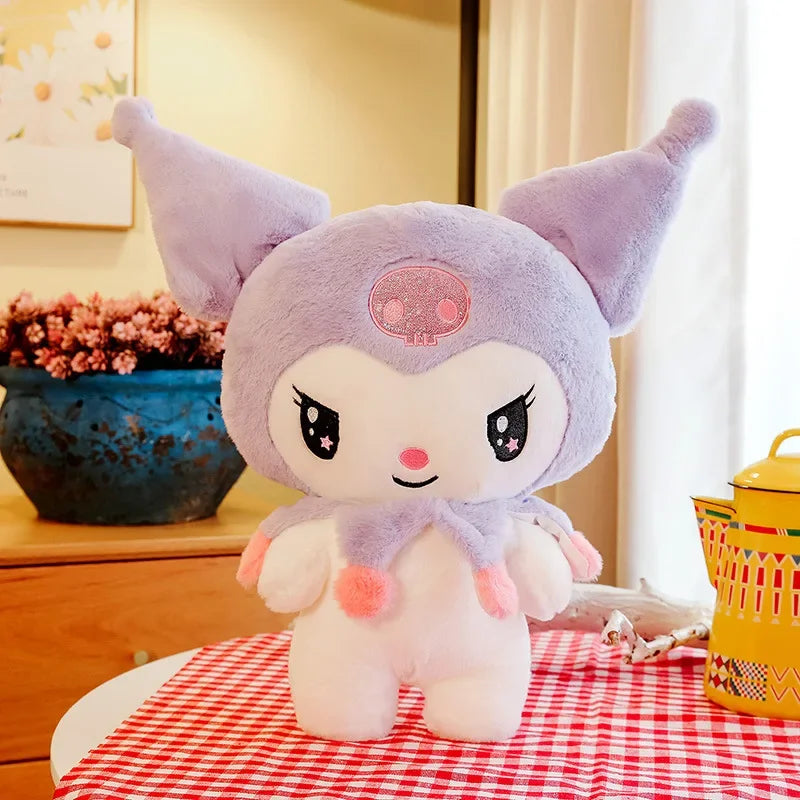 MINISO Cute Cartoon Anime Multicolor Kuromi Melody Cotton Filling Soft Plush Stuffed Animals/Ages: 13-18 + Years Old Adults/Colors-Purple/Pink/Multicolor