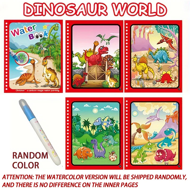 IPCBEC Kids Multicolor Plastic Magical Watercolor Picture Painting-Coloring-Drawing Cardboard Paper Reused One Copy Notebooks Coloring Books-Pads /Ages: 3-18 Years Old/Colors-Red/Blue/Green/Multicolor/Animals