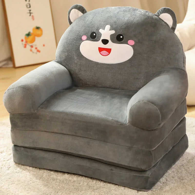 NULL Kids Medium Firm Polyester Fabric Cushions Gray Cute Cartoon Animal Design Play Sofas Armchairs /Colors-Gray/Pink/Green/Blue/Orange