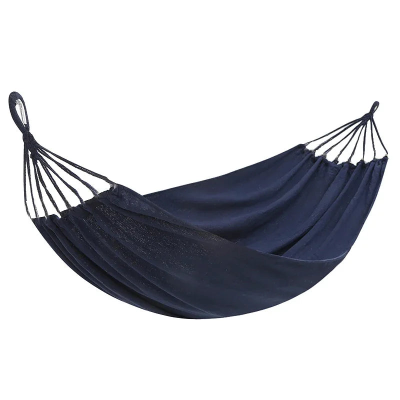 No-EN-Name-Null Outdoor Adults One Person Anti-Rollover Wood Retractors Hammocks/Colors-White/Navy Blue/Beige/Gray/Royal Blue/Striped/Dimensions: 190cm x 90cm