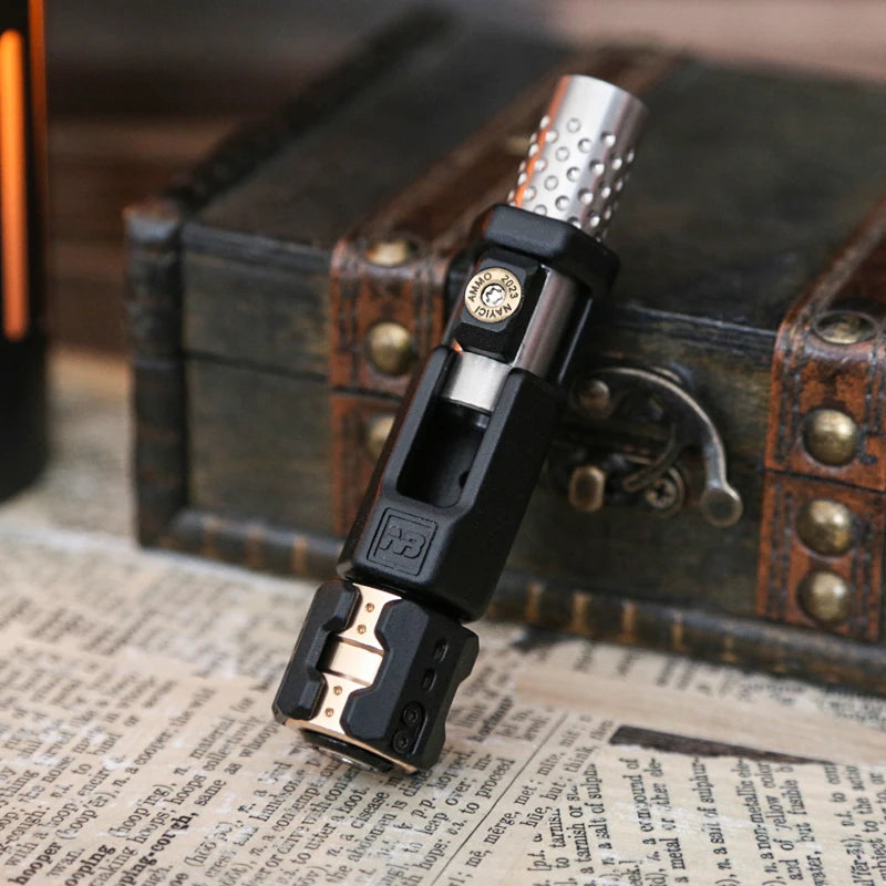 AHHLCLT Handheld Mechanical Hardcore Long Round Rectangle Black-Silver-Gold Metal Dissipation Musketeers Gun Bolt Spinner EDC Haptic Push Slider Stress-Relieving Executive Toys/Ages 18 Years Old + Older