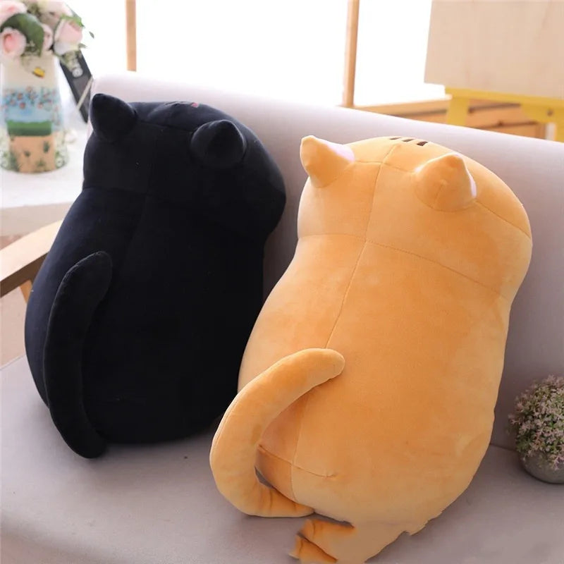 No-EN-Name-Null Movie-TV Cartoon Black Cute Kitty Cat Plush PP Cotton Pillow Stuffed Animals Toys/Ages: 14-18+Years Old/Colors-White/Black/Brown/Gray