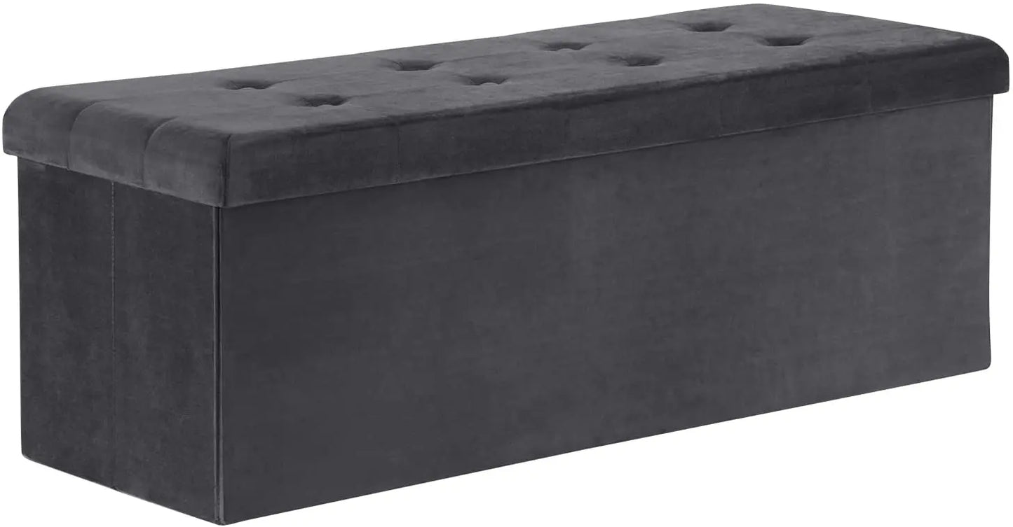 WOLTU Modern MDF Fiberboard Frame Rectangle Shaped Soft Comfortable Linen-Velvet Fabric Cushioned Top Bench-Seat-Storage Chest-Ottomans/Colors-Gray/Brown/Black/Beige/Pink/Weight Max :300 LBS